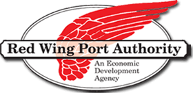 Red with a Wing On It with a Foot Business Logo - Red Wing Port Authority