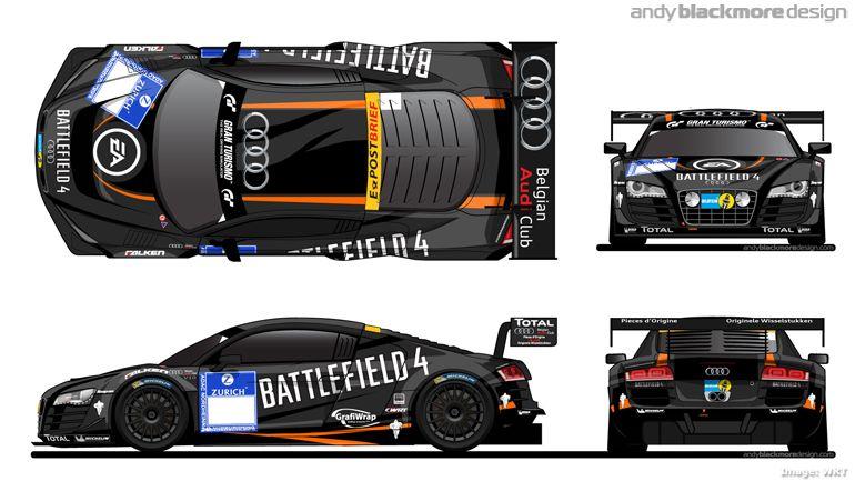 Audi R8 LMS Logo - Livery: Battlefield 4 AUDI R8 LMS Ultra - Andy Blackmore Design