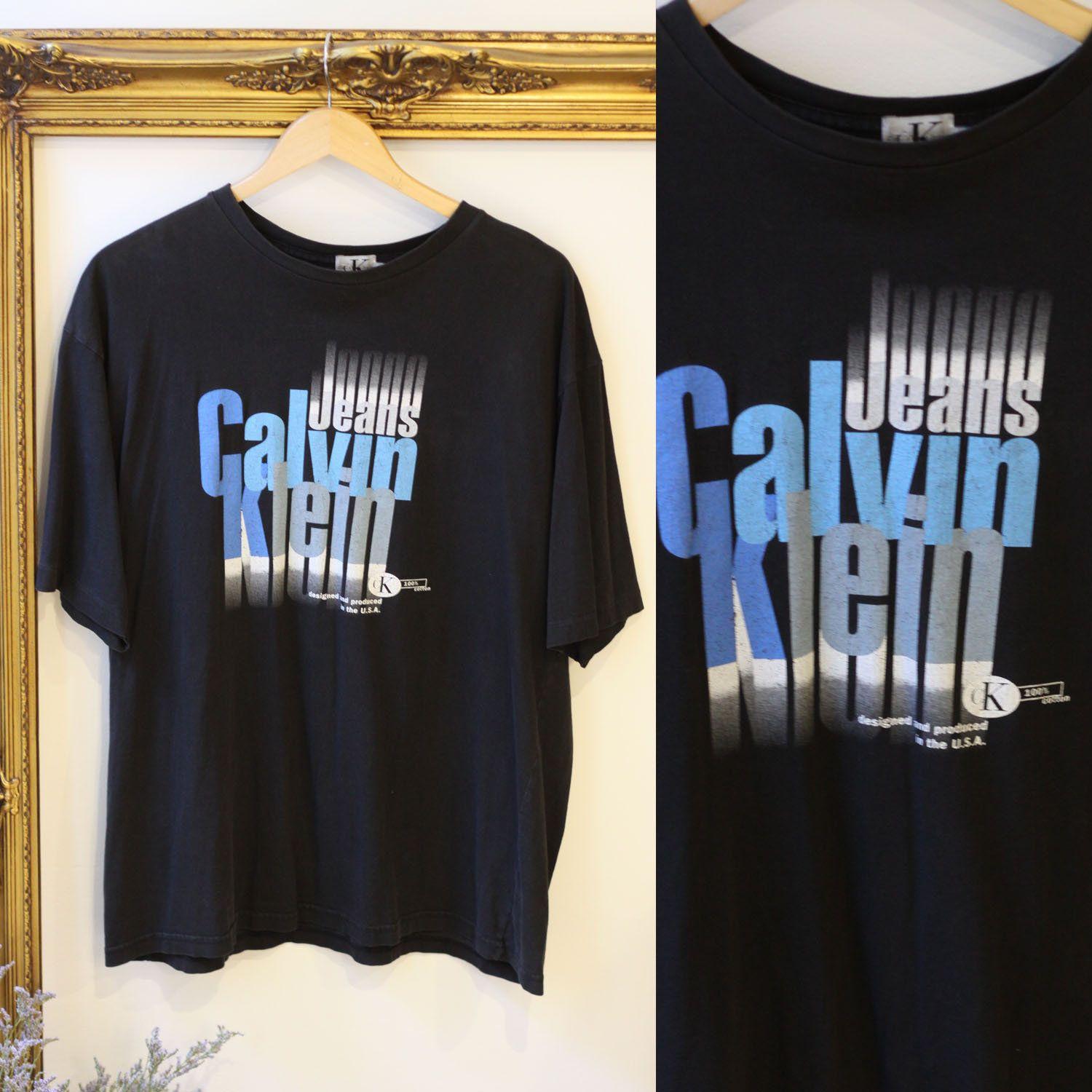 1990s Clothing Logo - 1990s Calvin Klein T Shirt // 1990s Logo T Shirt // Vintage T Shirt