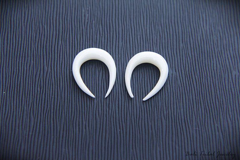 Blue Tribal U Logo - 4g Bone Gauge, U Tribal Bone Gauge Earring 5mm or 4 Gauge Piercing