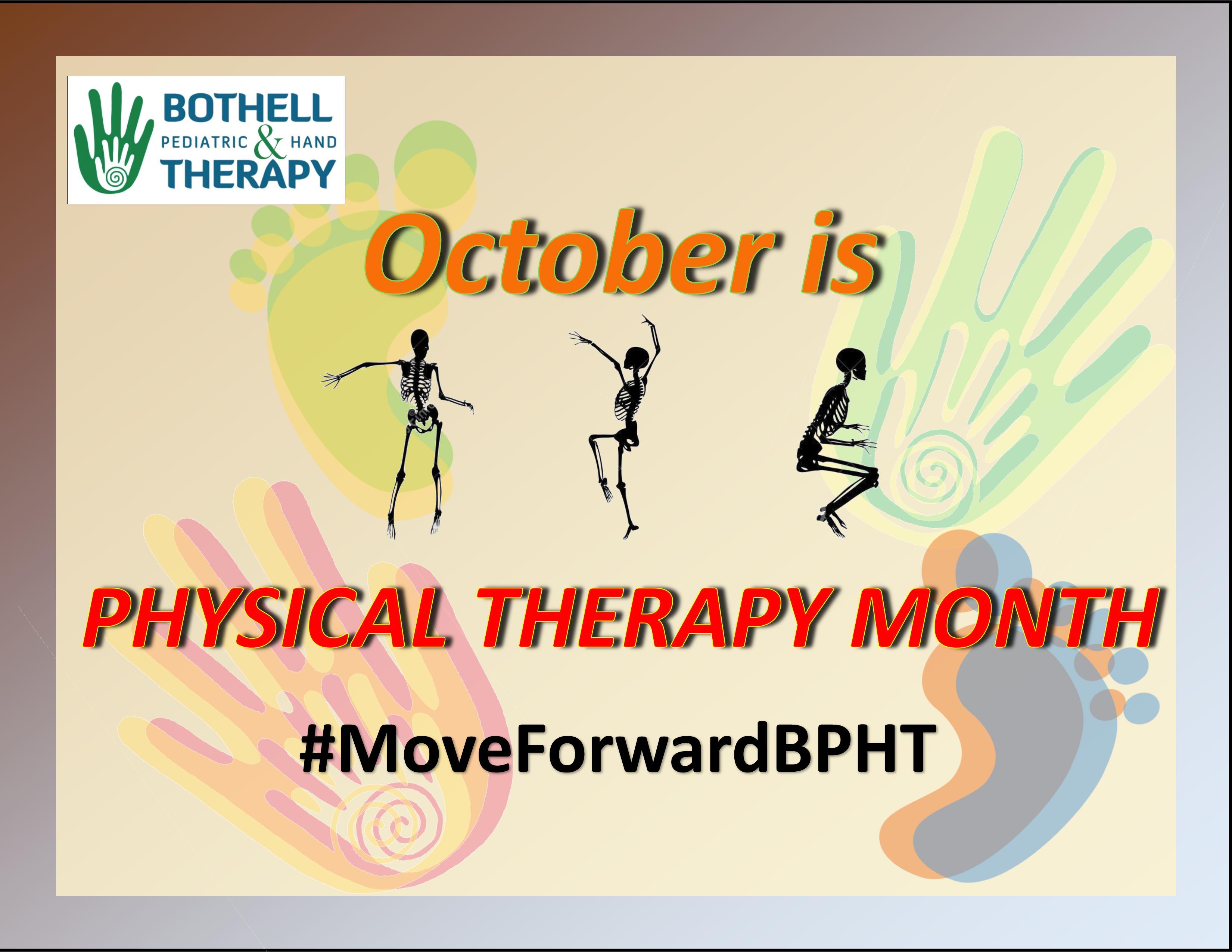 PT Month Logo - Benefits of Yoga with Ms. Angela - Bothell Pediatric & Hand Therapy