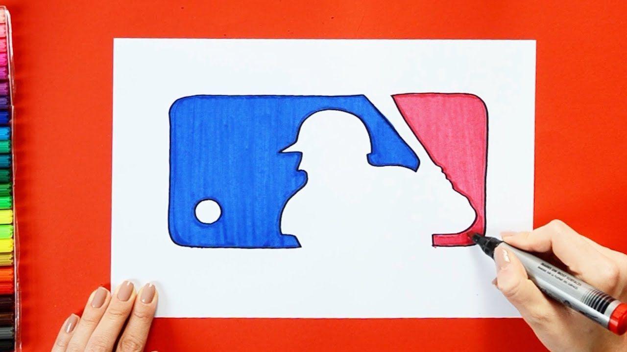 Fun to Draw Logo - How to draw and color the Major League Baseball - MLB Logo - YouTube