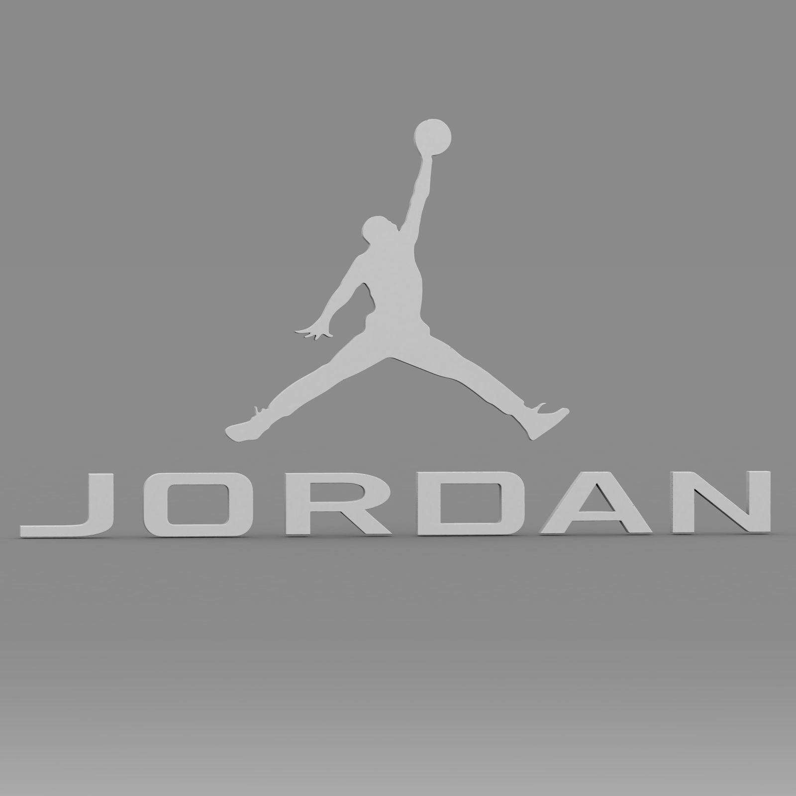 Grey Jordan Logo - jordan logo 3D