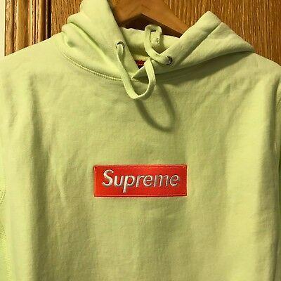 Green Supreme Box Logo - SUPREME BOX LOGO hoodie lime green 17fw small size sweatshirt bogo