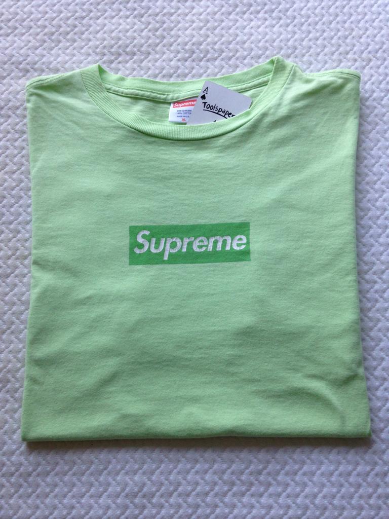 Green Supreme Box Logo - FS] Lime green box logo tee size XL : supremeclothing