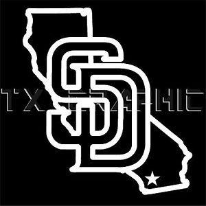 San Diego Padres Logo - SAN DIEGO PADRES STICKER CALIFORNIA VINYL DECAL VEHICLE GRAPHIC