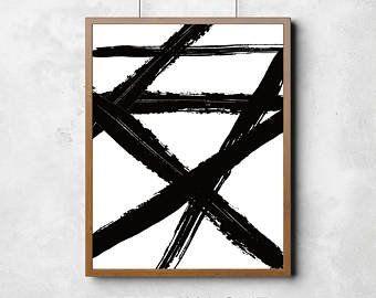 Black and White Etsy Logo - Black abstract art