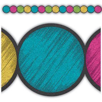 Cut Up Colorful Circle Logo - Die Cut Border Trim 35' Chalkboard Brights Circles