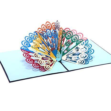 Cut Up Colorful Circle Logo - Amazon.com : HeartMoon Colorful Peacock Pop up Birthday Thank you ...