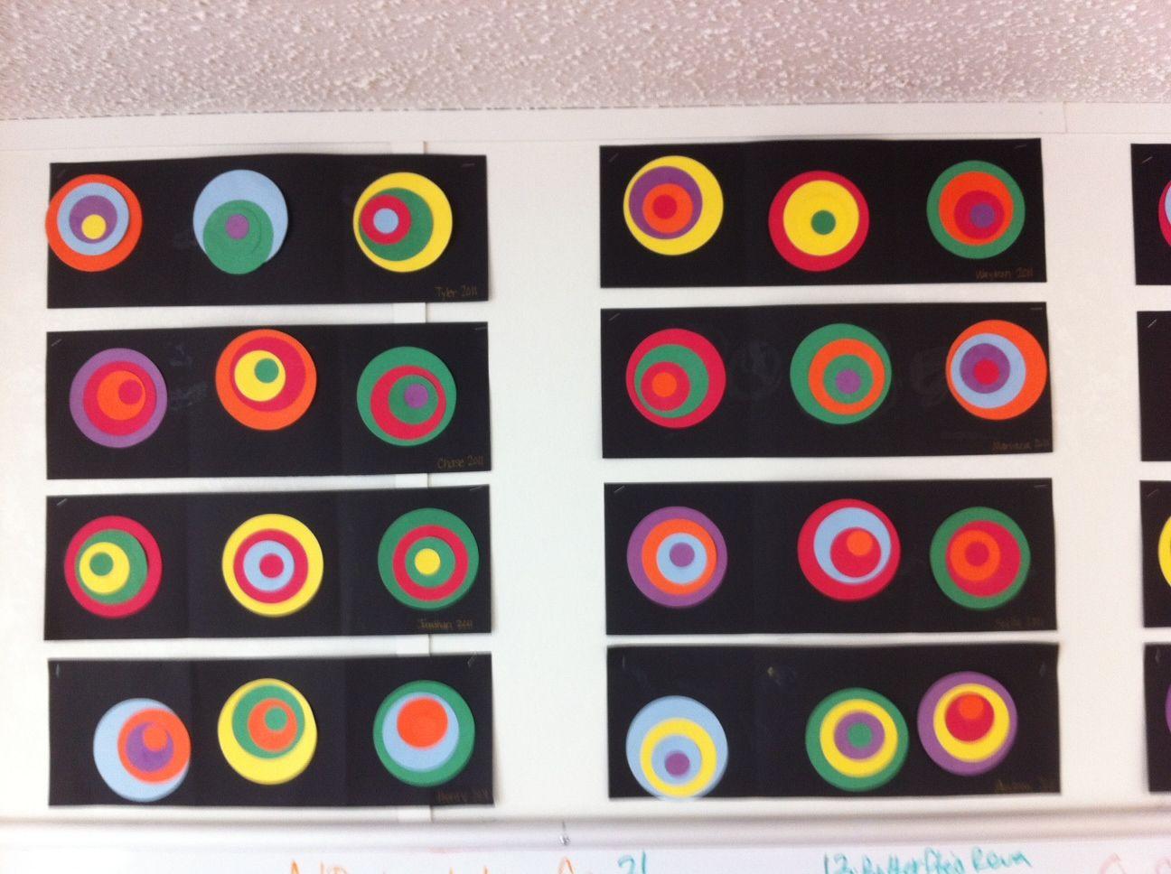 Cut Up Colorful Circle Logo - Pre-K Kandinsky Circles- for my 4 year olds, I cut out four ...
