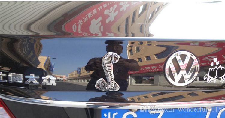 Cobra Car Logo - 2019 3D Metal Chrome Sticker Car Logo Cobra Emblem Shelby Mustang ...