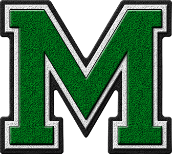 Green Letter M Logo - Presentation Alphabets: Green Varsity Letter M