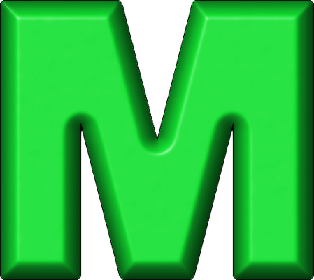 Green Letter M Logo - Presentation Alphabets: Green Refrigerator Magnet M