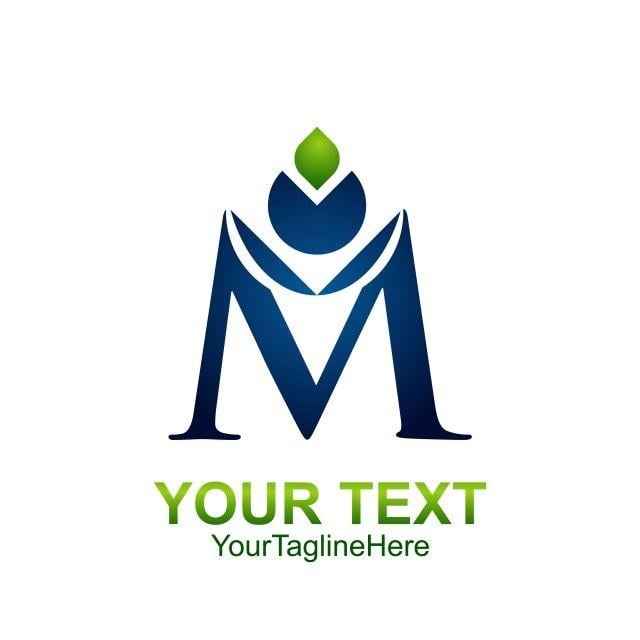 Green Letter M Logo - initial letter m logo template colored blue green design Template ...