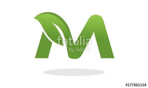 Green Letter M Logo - Letter M Leaf Logo