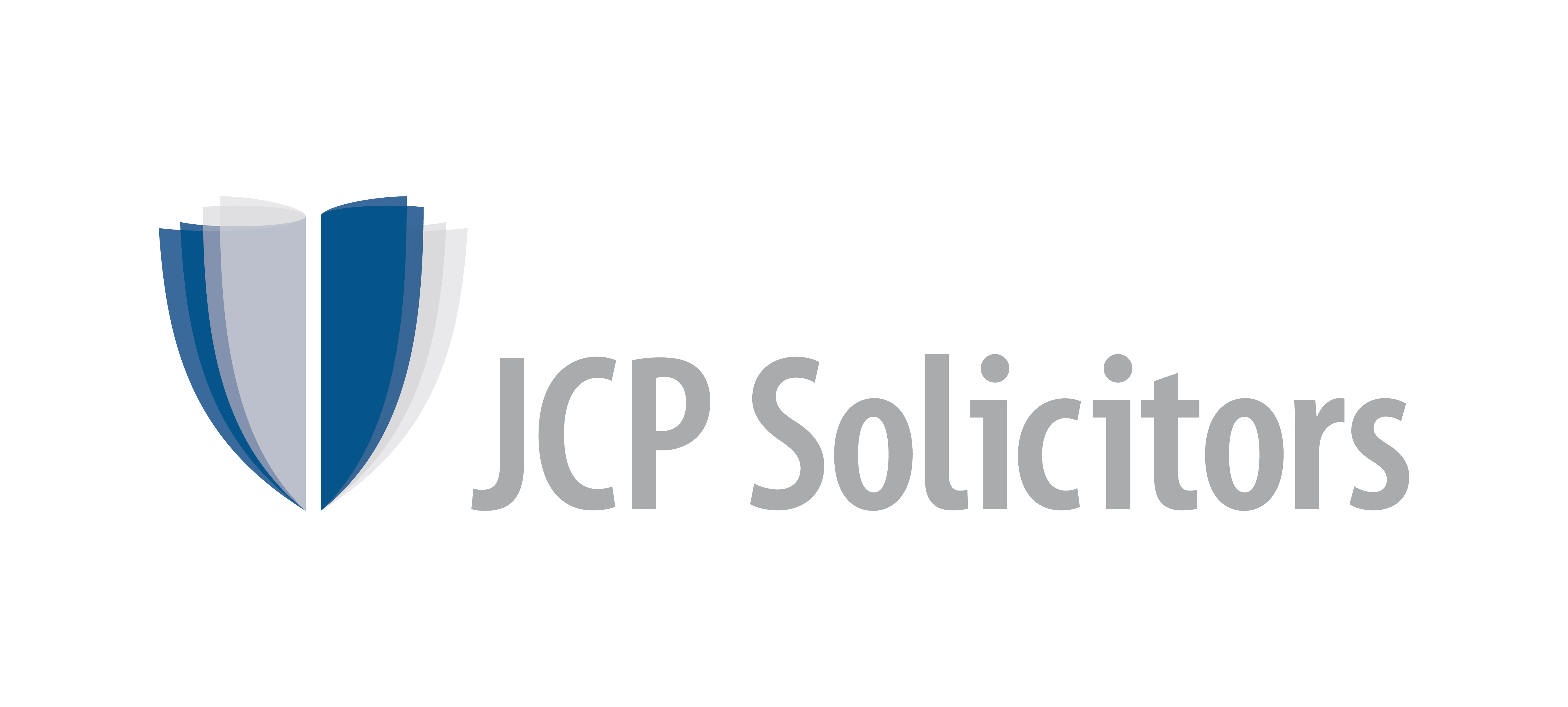 JCP Logo - JCP Solicitors Logo (Left) (Blue and Gray on White)