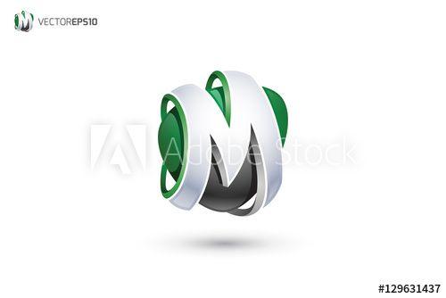 Green Letter M Logo - M Logo Letter M 3D Logo this stock vector