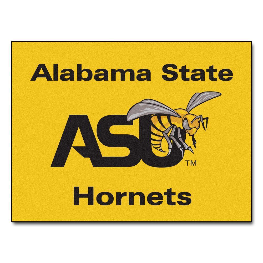 Alabama State University Logo - FANMATS NCAA Alabama State University Yellow 3 ft. x 4 ft. Area Rug ...