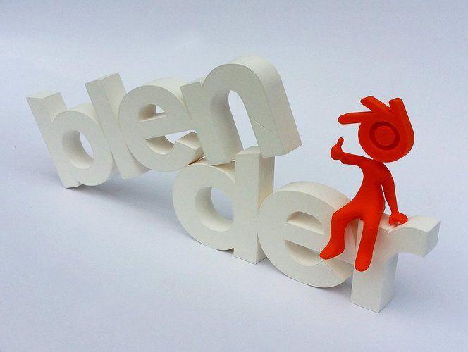3D Red Letter S Logo - 3D Printed Big letters logo Blender + Blender guy by LITHINES | Pinshape
