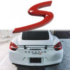 3D Red Letter S Logo - 3D Metal Red letter S Logo Car Badge Emblem Decor Sticker For ...