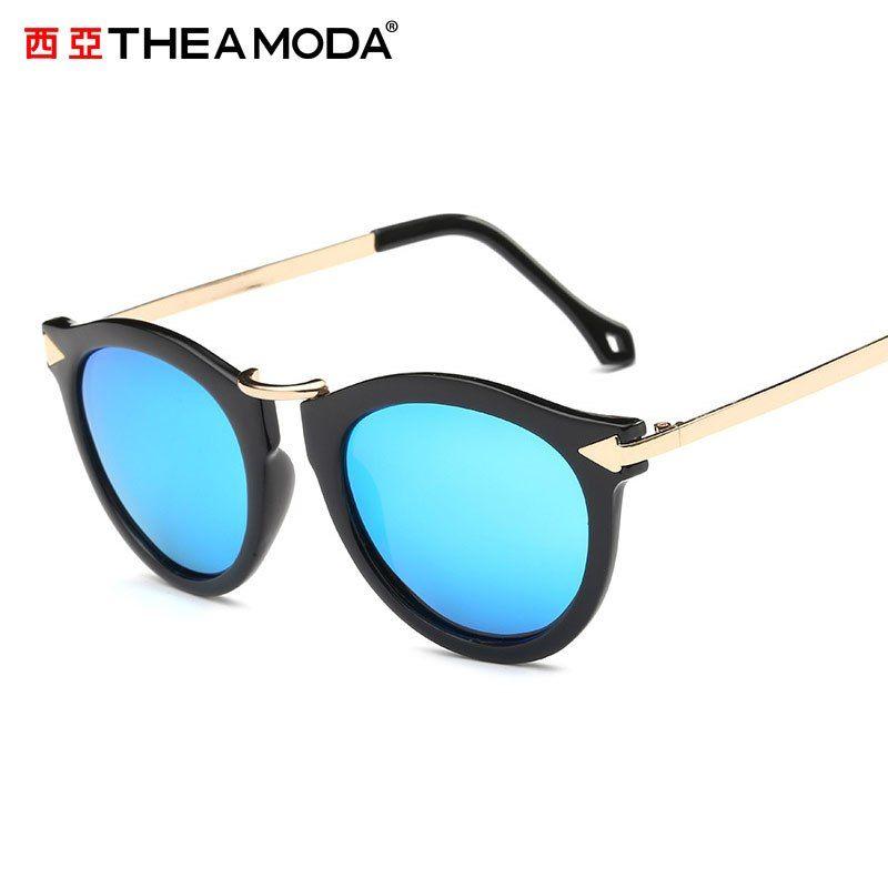 Korean Famous Brand Logo - THEAMODA Round korean clear Polarized Sunglasses women famous brand