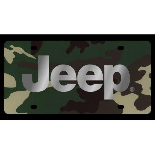 Camo Jeep Logo - Personalized Jeep Green Camo License Plate