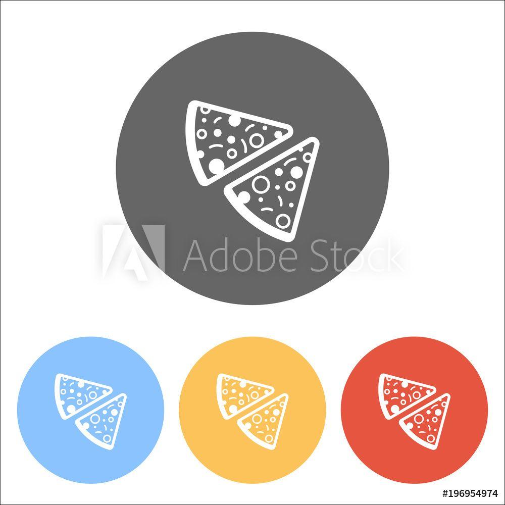 Pieces of Color Circle Logo - Photo & Art Print pieces of pizza icon. Set of white icons