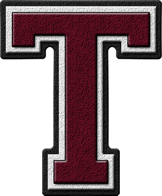 Maroon Letter T Logo - Presentation Alphabets: Maroon Varsity Letter T