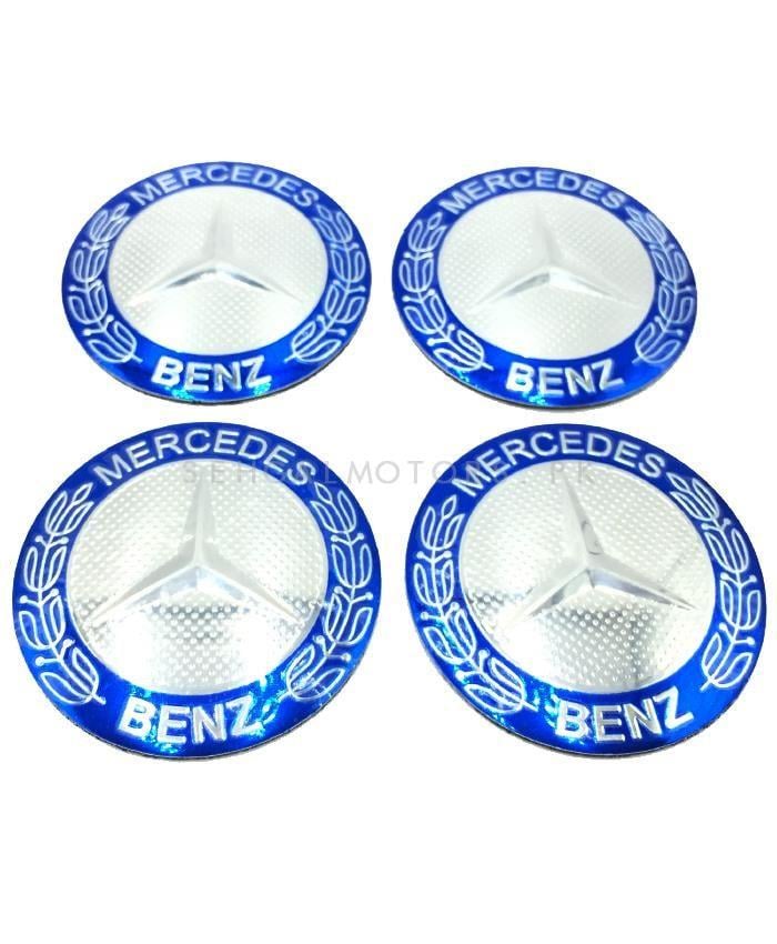 Pieces of Color Circle Logo - Buy Mercedes Benz Wheel Cap Logo Blue Color - 4 Pieces in Pakistan