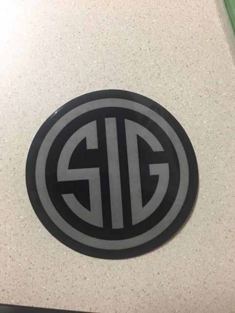 Sig Saur Logo - Sig Sauer Round Logo Vinyl Decal Sticker Tactical Ar15 Pistol Gray ...