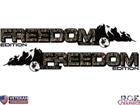 Camo Jeep Logo - 2x Jeep Mountain Freedom Edition camo hood Decal Fits: All Jeeps