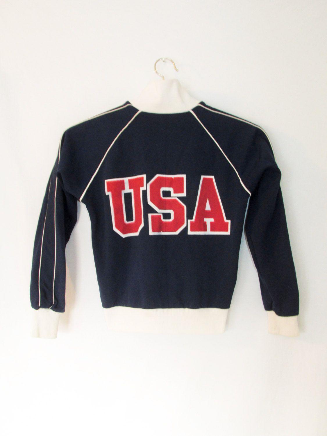 Old Red White Blue Clothing Logo - Vintage USA Track Warm Up Jacket | something old | Pinterest ...
