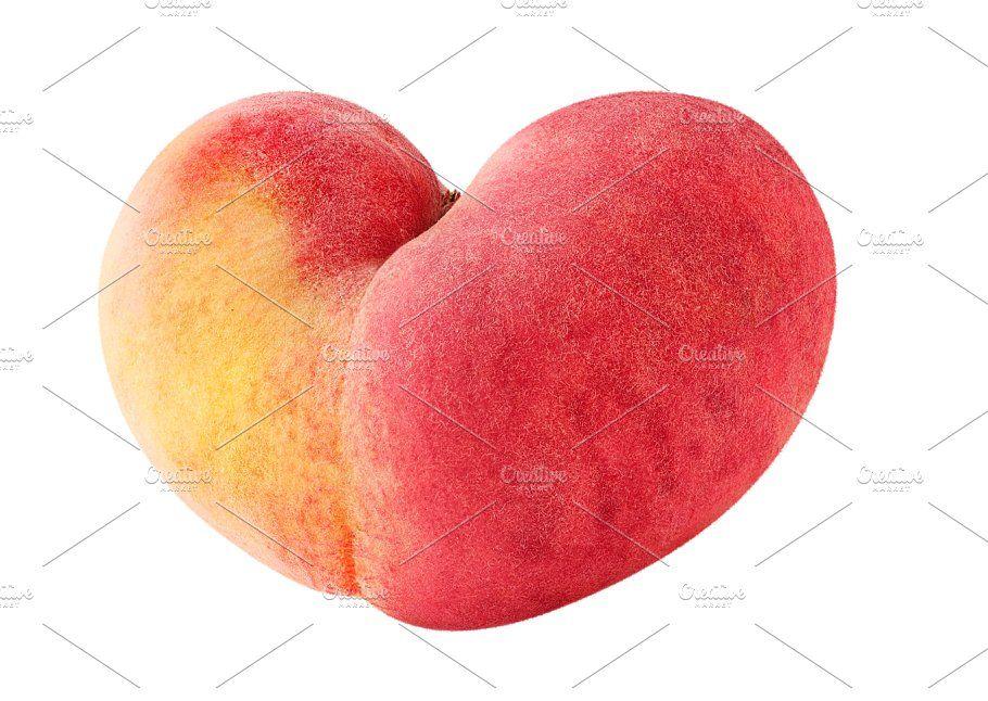 Fruit Heart Shaped Logo - Heart shaped peach fruit isolated ~ Food & Drink Photos ~ Creative ...