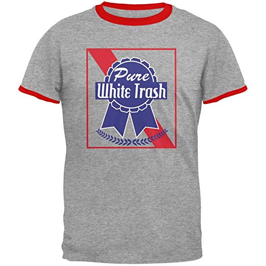 Old Red White Blue Clothing Logo - Old Glory 4th Of July Pure White Trash Heather Red Men's