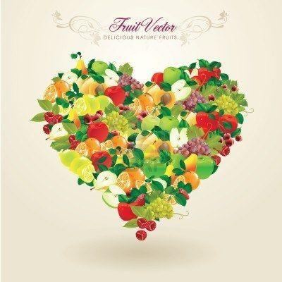 Fruit Heart Shaped Logo - Delicious Heart Shaped Fruits. Business Logo. Heart Shapes, Heart