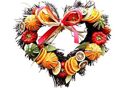 Fruit Heart Shaped Logo - Christmas fruit heart shaped wreath (20 cm): Amazon.co.uk: Kitchen