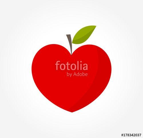 Fruit Heart Shaped Logo - Heart Shaped Red Apple Stock Image And Royalty Free Vector Files