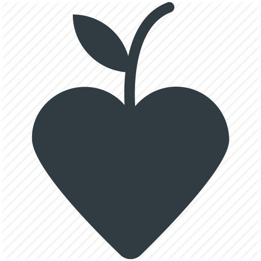 Fruit Heart Shaped Logo - Apple, fruit, heart shaped, love inspirations, love theme icon