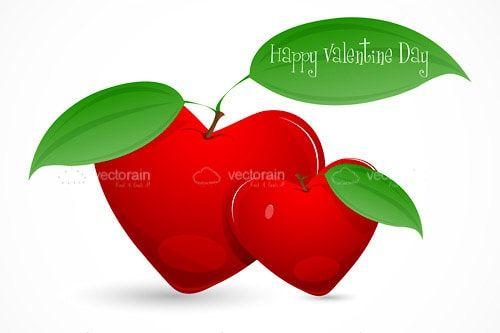 Fruit Heart Shaped Logo - Red Heart Shaped Apples Vectors, Icon, Logos