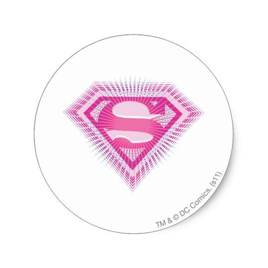 Pink Round Logo - Supergirl Pink Logo Classic Round Sticker | Zazzle.com