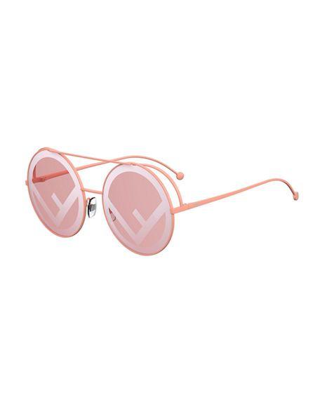 Pink Round Logo - Fendi Round Logo Lenses Sunglasses In Pink