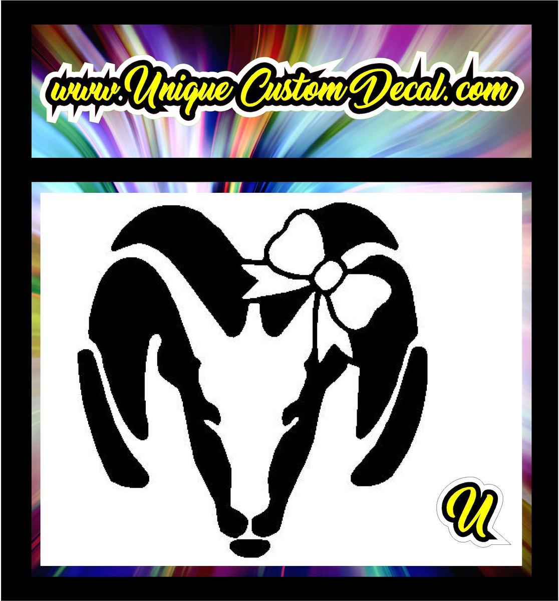 Unique Custom Automotive Logo - Dodge Ram Girl With Bow Logo Decals, Stickers, Car Tattoos – Unique ...