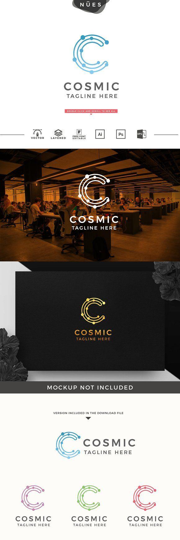 Double C Letter Logo - Cosmic C Letter logo initial Logo Templates Creative Market