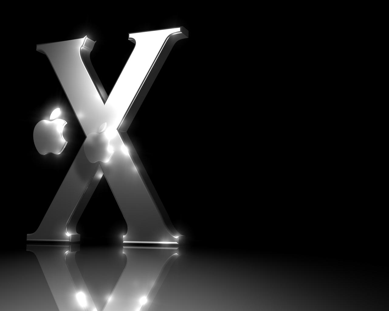 Silver X Logo - Mac OS X Leopard X: Operating Systems Wallpaper