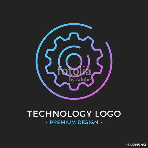 Trendy Round Logo - Technology logo. Cog, gear icon in circle. Premium design. Trendy ...