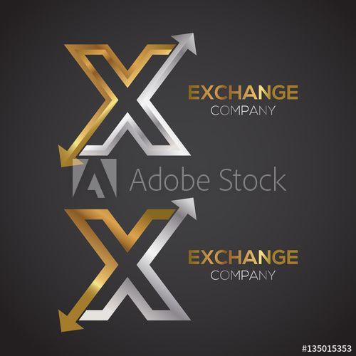 Silver X Logo - Letter X logo design template Gold and Silver color. Arrow creative ...