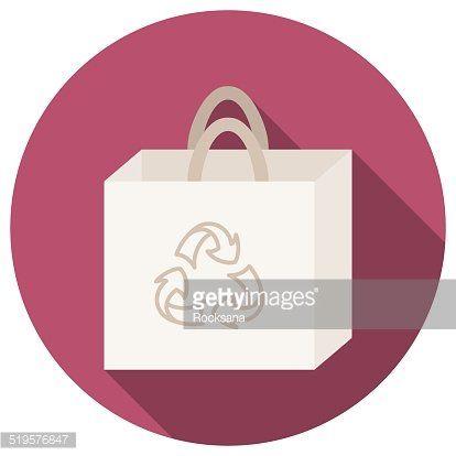 Trendy Round Logo - Trendy Round Eco Recycle Bag Icon With Long Shadow premium clipart