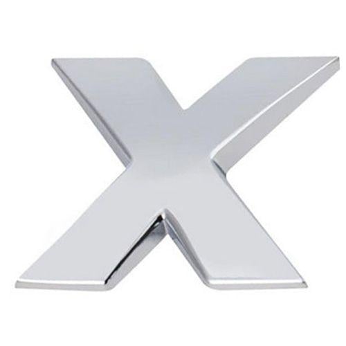 Silver X Logo - 3D DIY Metallic Alphabet Sticker Car Emblem Letter Badge Decal