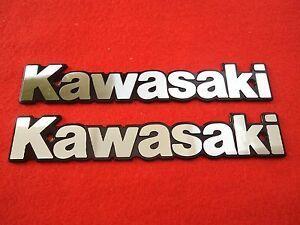 Silver X Logo - KAWASAKI Emblem Badge Fuel Gas Tank Decal Badges SILVER x 2 ***UK ...