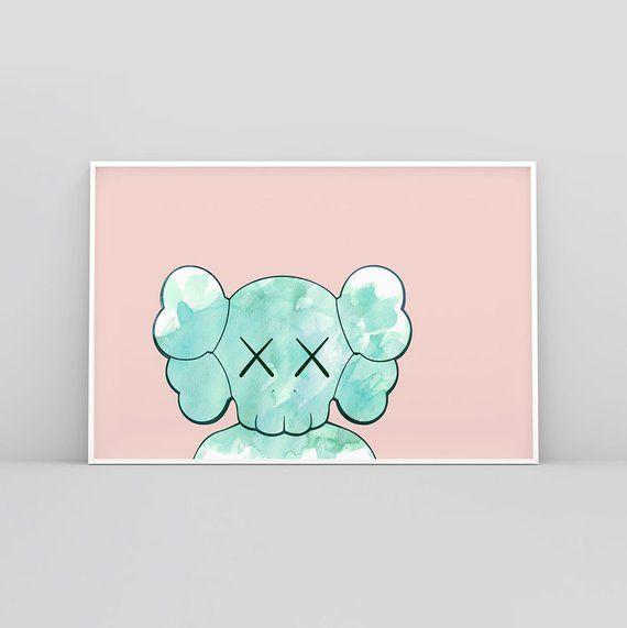 Kaws Print Logo - Kaws Art Print Kaws Kaw Kaws Poster Kaws Print Watercolor | Etsy